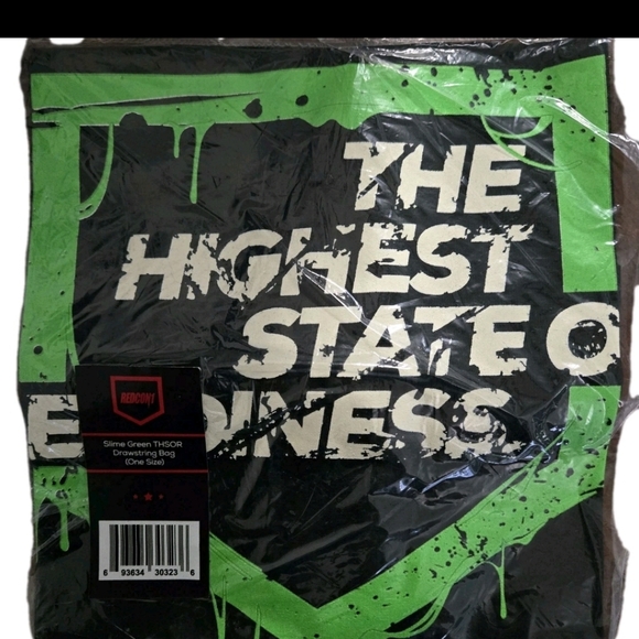 REDCON1 The Highest State of Readiness Gym Drawstring Bag Neon Green Black - Picture 3 of 4